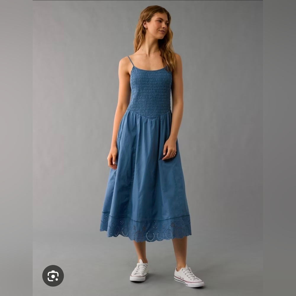 American Eagle Outfitters Blue Midi Dress